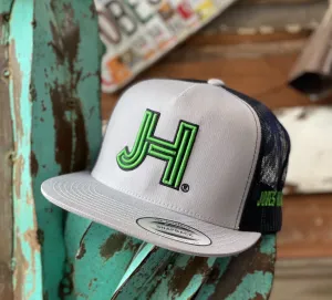 2020 Jobes Hats Trucker - Silver/Black 3D Neon Green JH