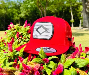 2023 August Collection Jobes Cap- All Red Grey Aztec patch