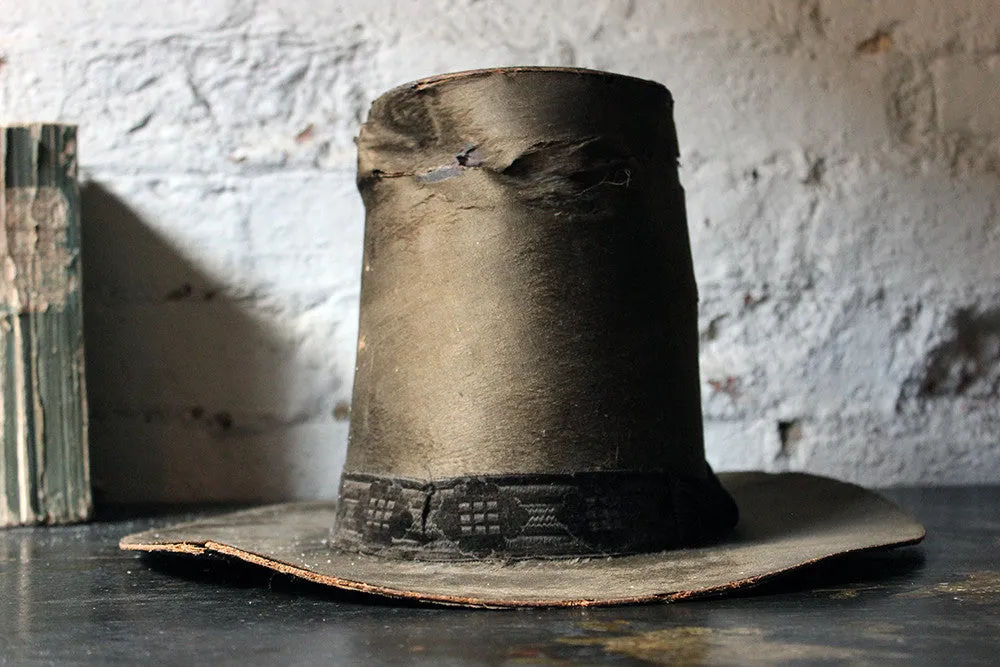 A Glorious Mid-19thC Ladies Silk Welsh Hat ‘Het Gymreig’ by 'Carver & Co late Dale & Co’ c.1850