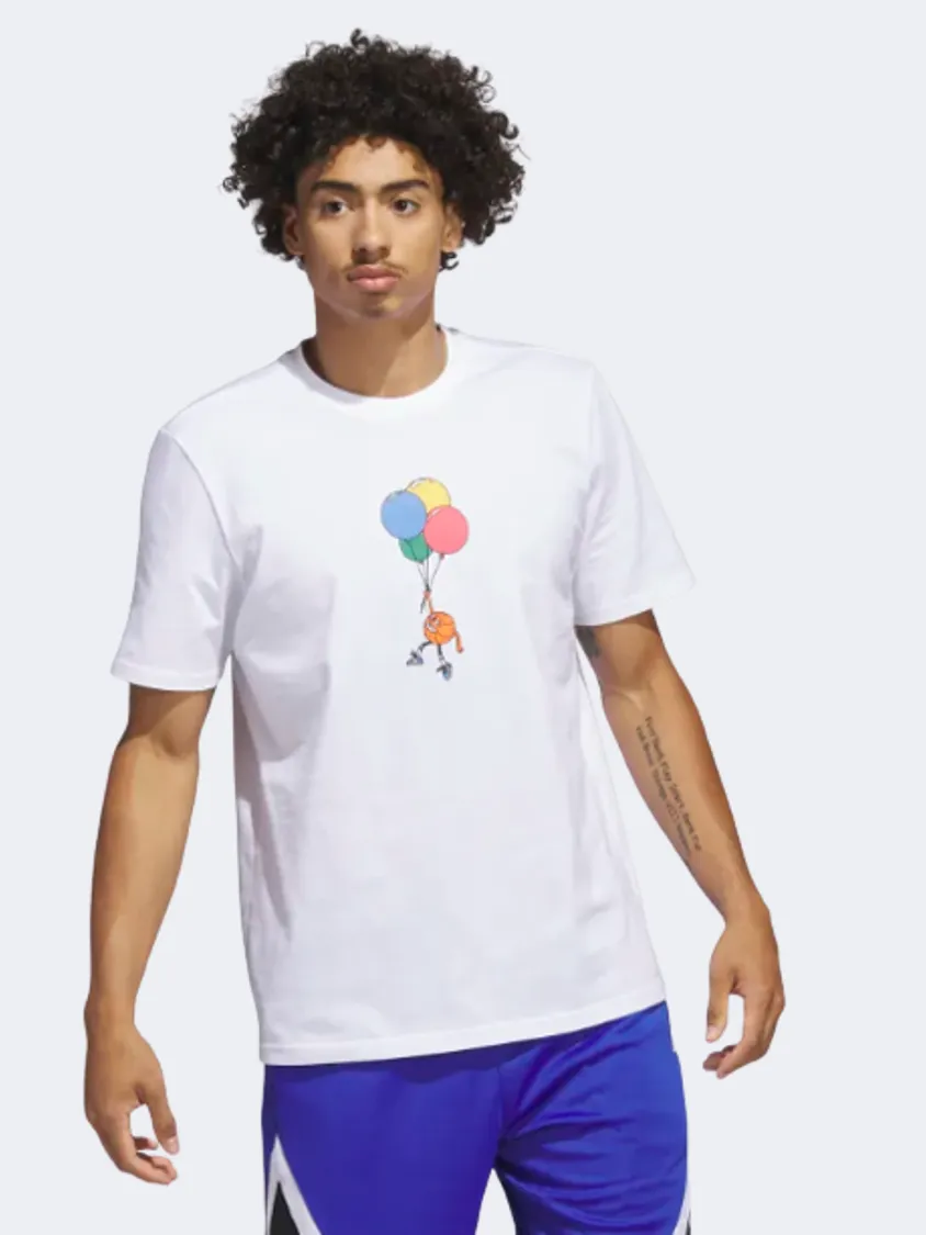 Adidas Lil&#39; Stripe Men Basketball T-Shirt White