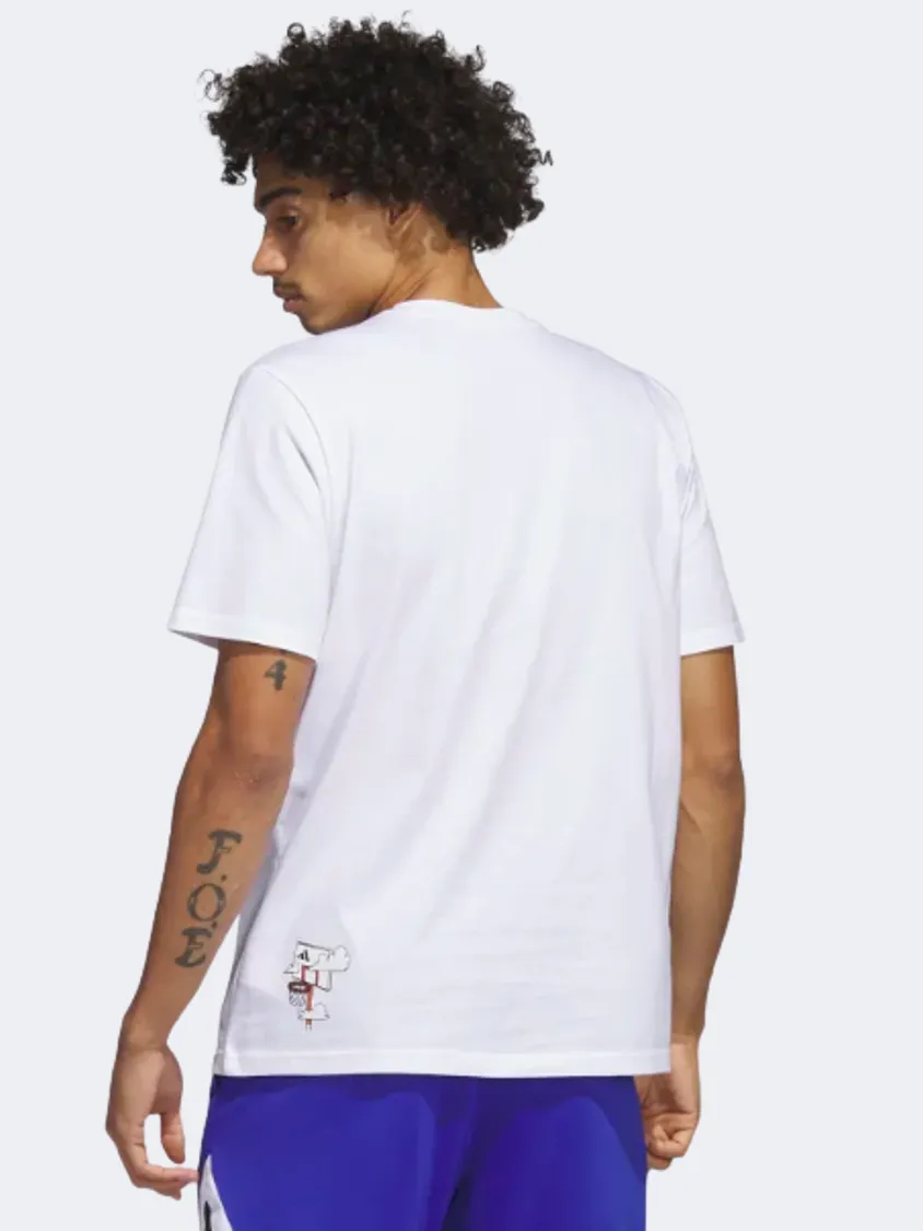 Adidas Lil&#39; Stripe Men Basketball T-Shirt White