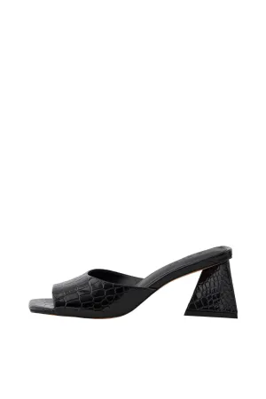 Anlise Croco Sandal - Black