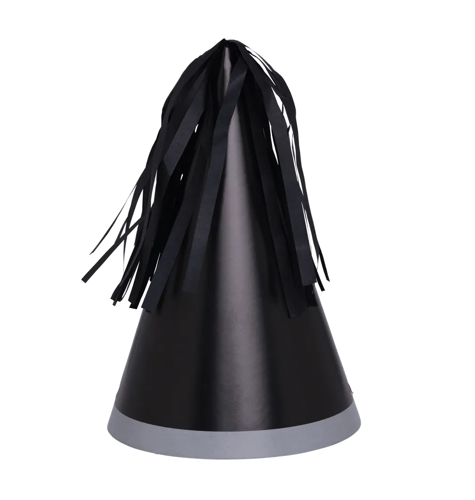 Black Party Hats (Pack 10)