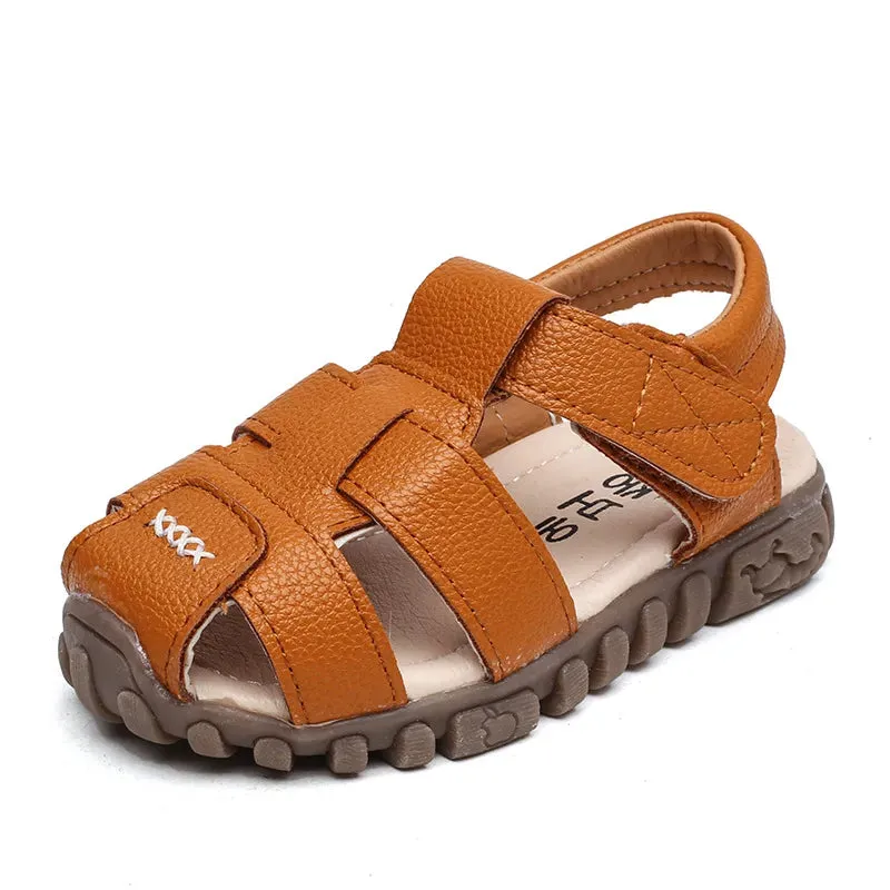 Boys Leather Sandals Soft Leather In Summer Children Beach Shoes Kids Sport Sandals - YBSD50566