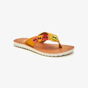 Buttoned Chappals for Girls