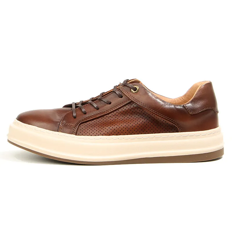 ChicLuxe Leather Lace-Up Casual Shoes