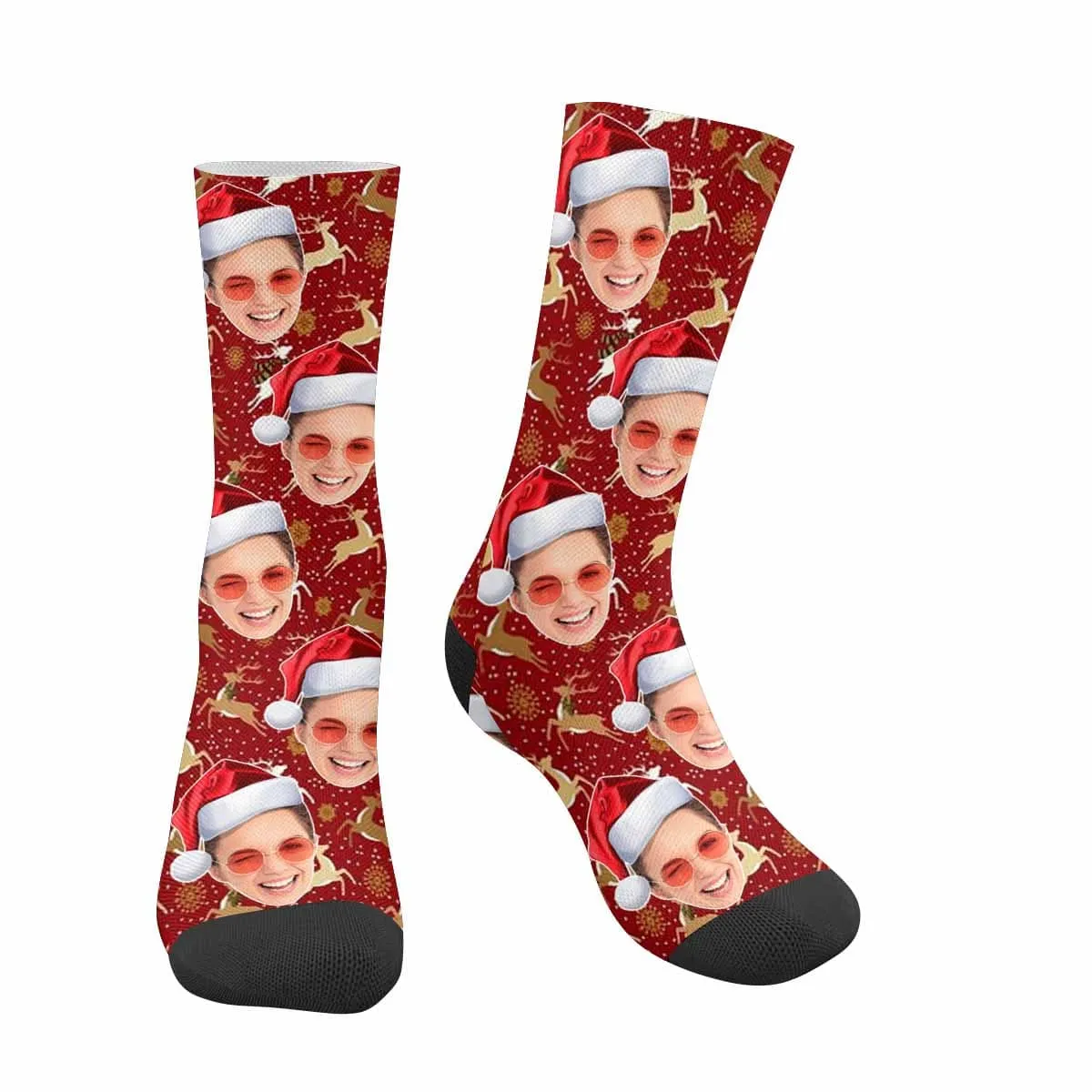 Custom Face Christmas Deer Socks