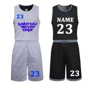 Custom Uniforms Men Ladies Kids Reversible shirts shorts suit Sports clothes Double-side Sportswear basketball jerseys Set