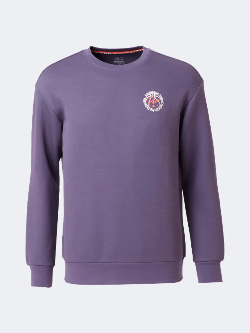 Erke Pullover Men Basketball Sweatshirt Dark Purple