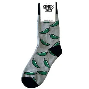 Grey Jalapeno Pepper Mens Socks