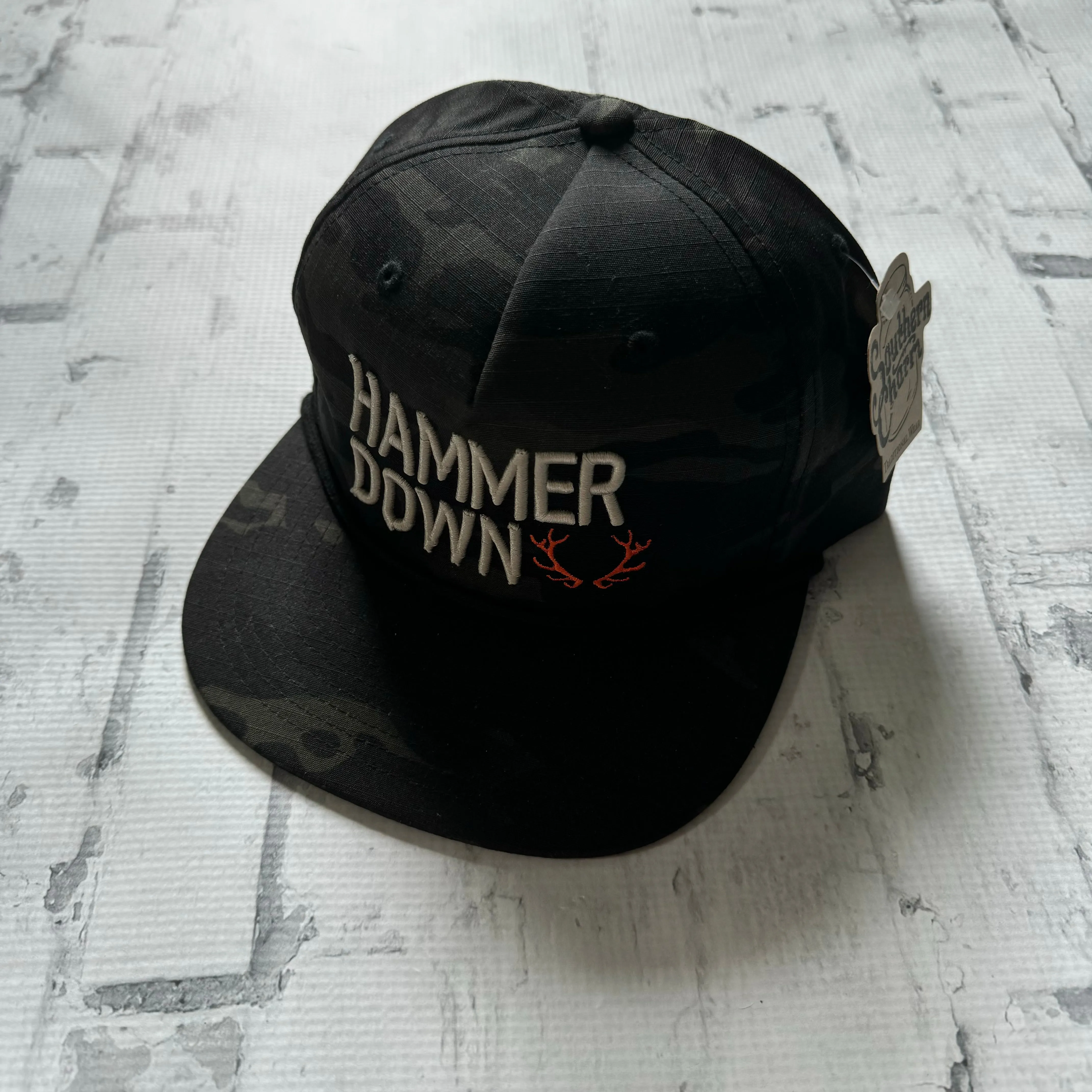 Hammer Down “Lettering" Hat - Multicam with Black Rope