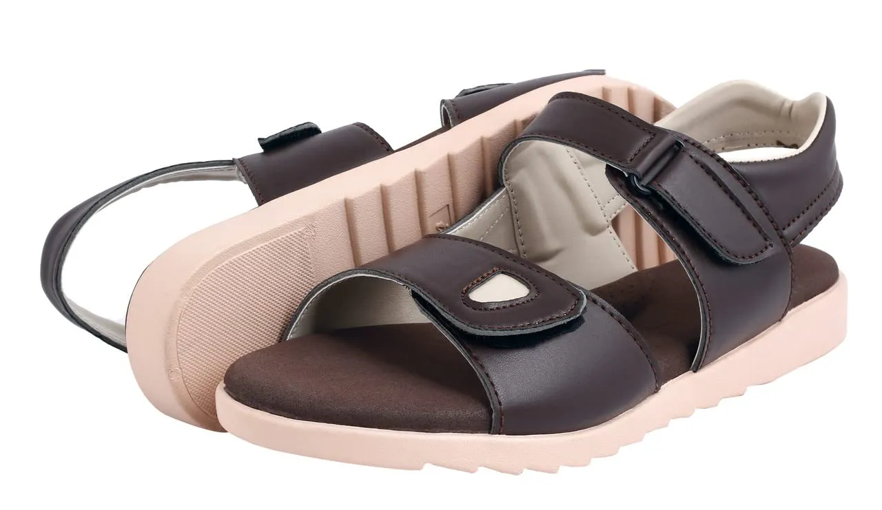 HEALTH FIT Extra Soft Ortho Care Diabetic & Orthopedic Sandal/Doctor Sandal Footwear with Arch Support Women Brown-7