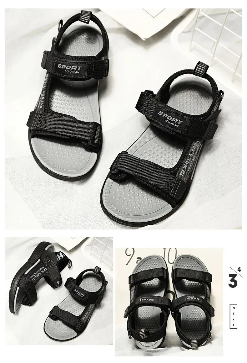 Kids Boys Sandals  Children Flat Heeled Casual Sports Summer Leather Toddler Soft Beach Sandal - YBSD50565