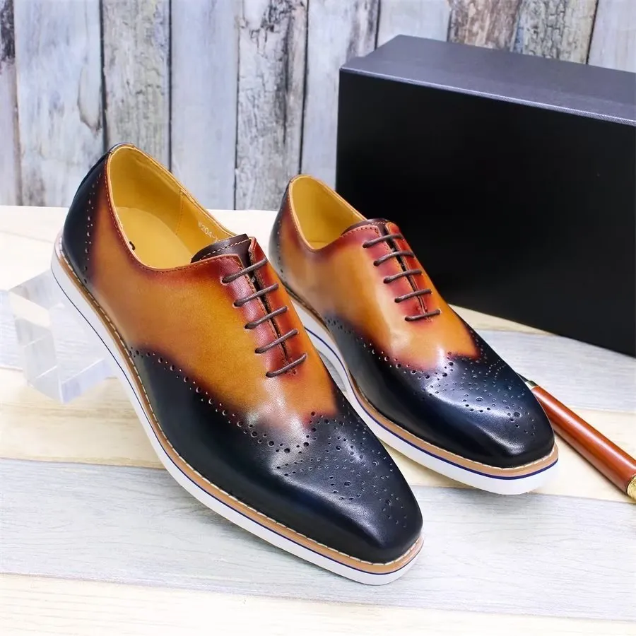 LeatherLux Modish Hand-Painted Casual Shoes