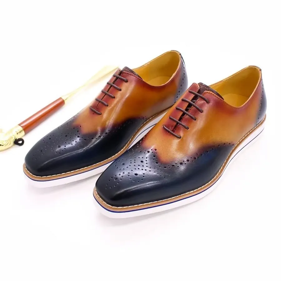 LeatherLux Modish Hand-Painted Casual Shoes