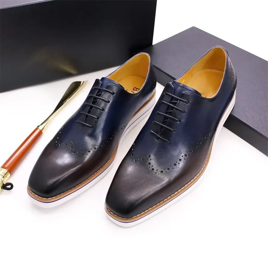 LeatherLux Modish Hand-Painted Casual Shoes