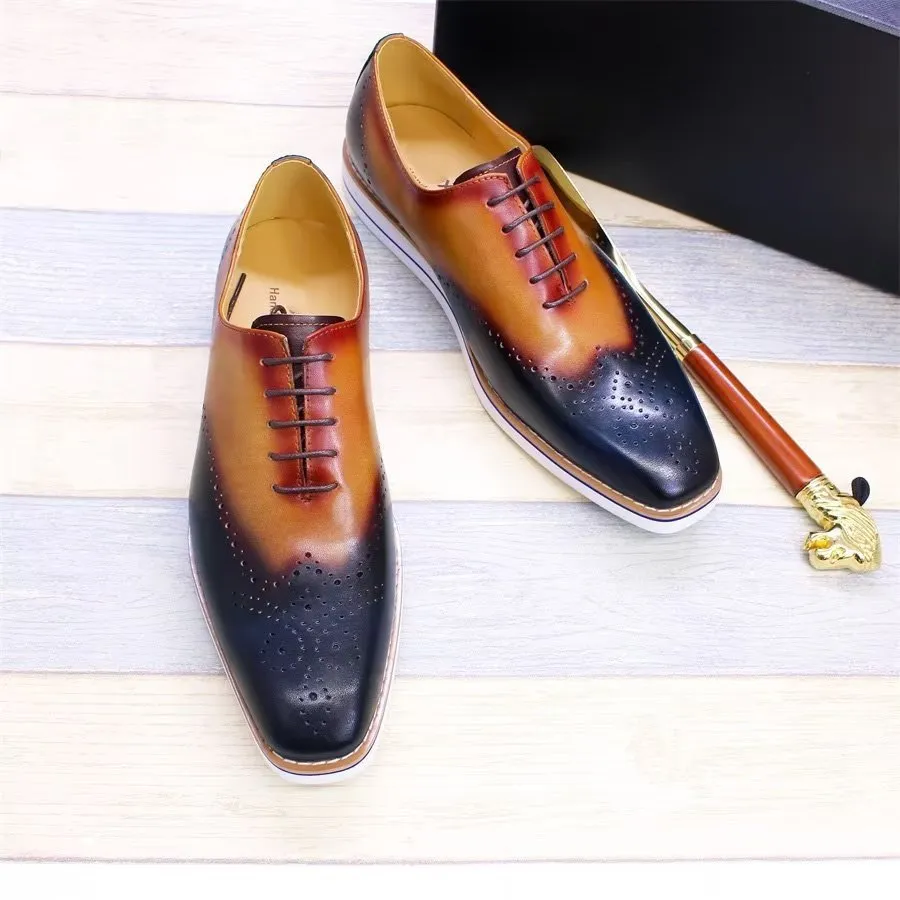 LeatherLux Modish Hand-Painted Casual Shoes