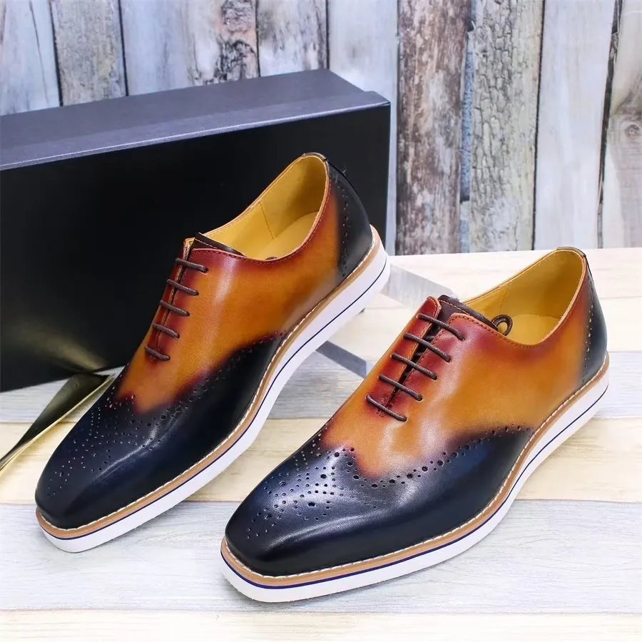 LeatherLux Modish Hand-Painted Casual Shoes