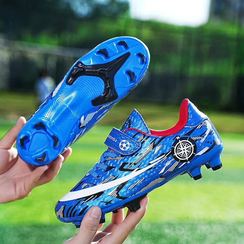 Low-Cut Soccer Shoes for Kids, Magic Tape, AG and TF Studs