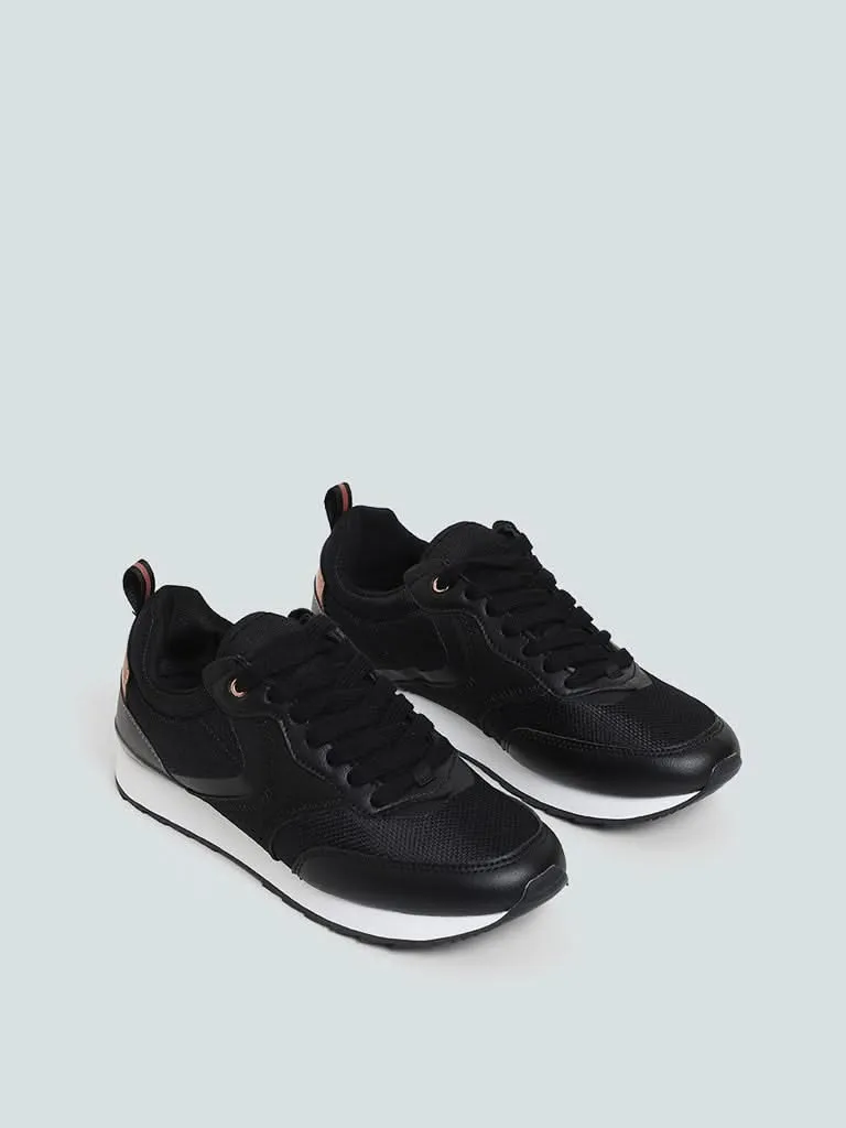 LUNA BLU Black Zig Zag Detail Jogger Shoes