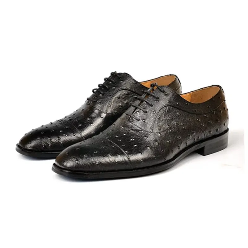 LuxeLeather Exotic Pattern Sophisticated Oxford Dress Shoes