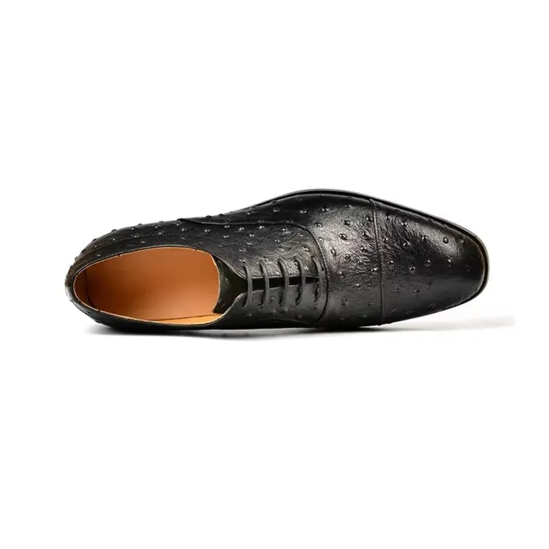 LuxeLeather Exotic Pattern Sophisticated Oxford Dress Shoes