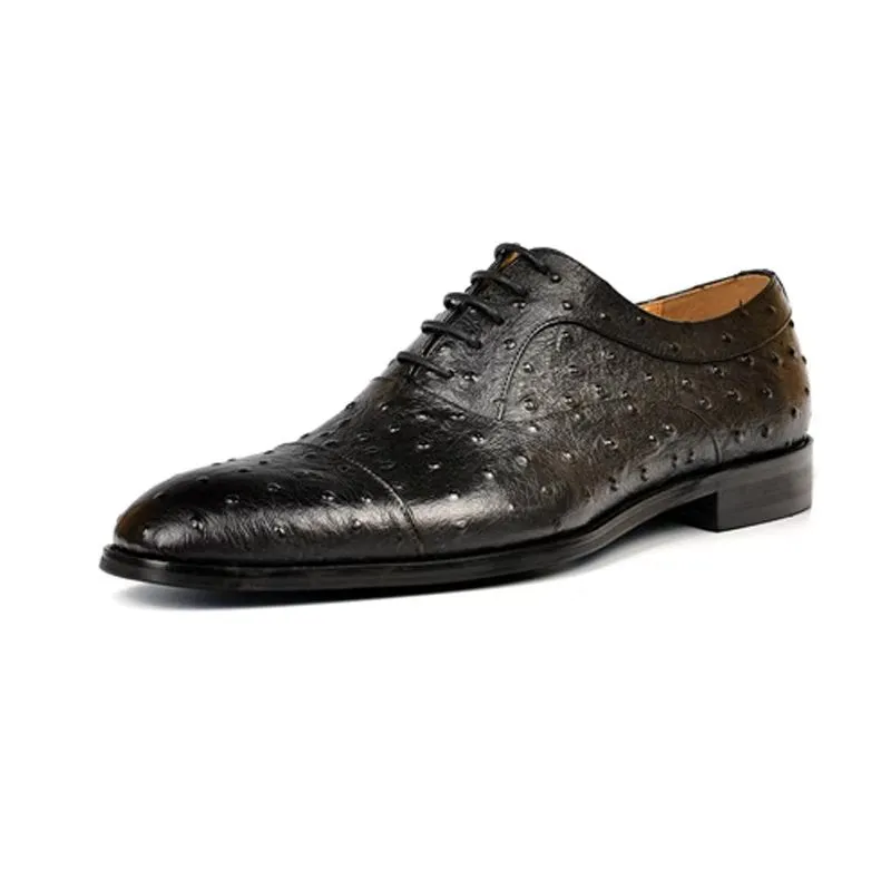 LuxeLeather Exotic Pattern Sophisticated Oxford Dress Shoes