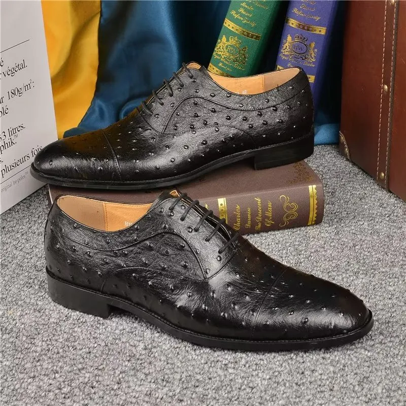 LuxeLeather Exotic Pattern Sophisticated Oxford Dress Shoes