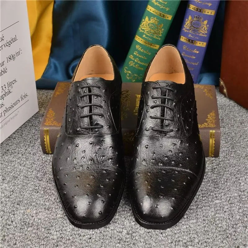 LuxeLeather Exotic Pattern Sophisticated Oxford Dress Shoes