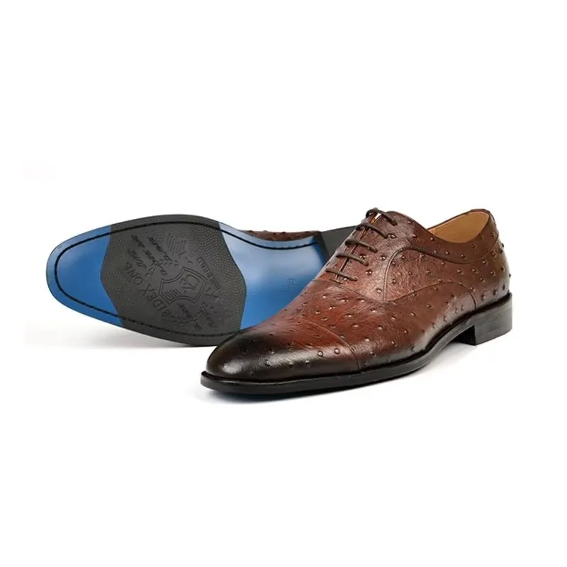 LuxeLeather Exotic Pattern Sophisticated Oxford Dress Shoes