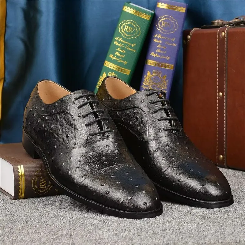 LuxeLeather Exotic Pattern Sophisticated Oxford Dress Shoes