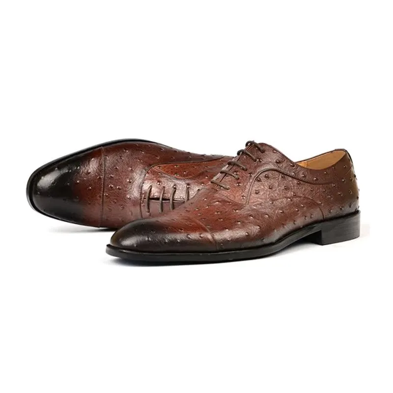 LuxeLeather Exotic Pattern Sophisticated Oxford Dress Shoes