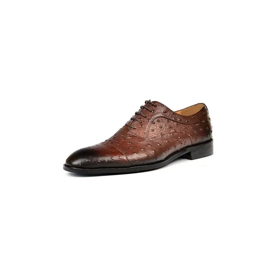 LuxeLeather Exotic Pattern Sophisticated Oxford Dress Shoes