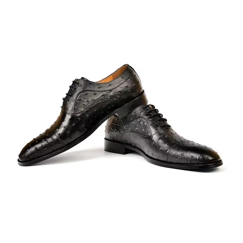 LuxeLeather Exotic Pattern Sophisticated Oxford Dress Shoes