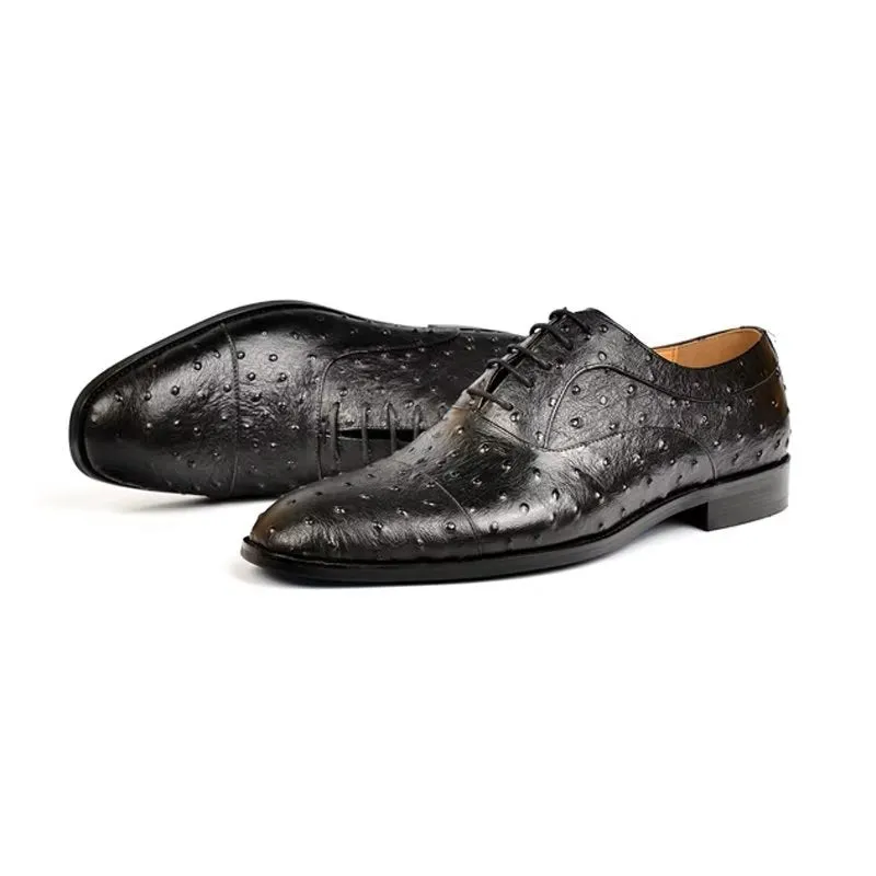 LuxeLeather Exotic Pattern Sophisticated Oxford Dress Shoes