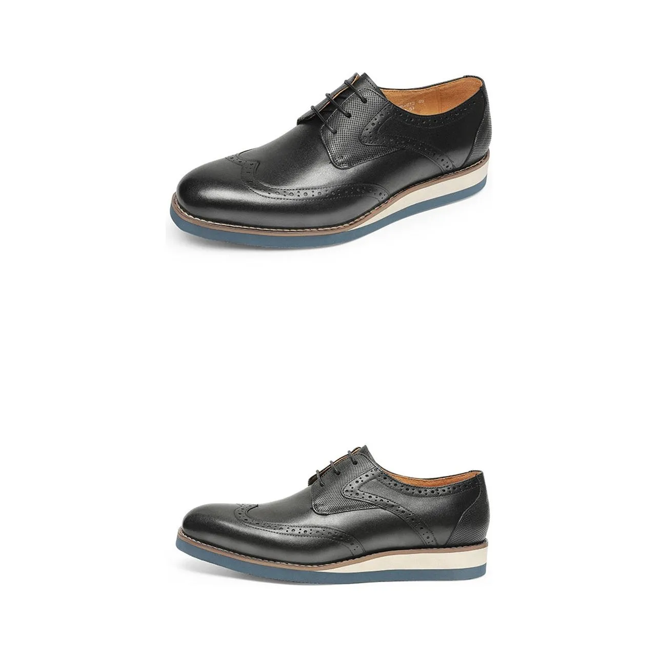 LuxeLeather Exotic Textured Wingtip Oxford Casual Shoes