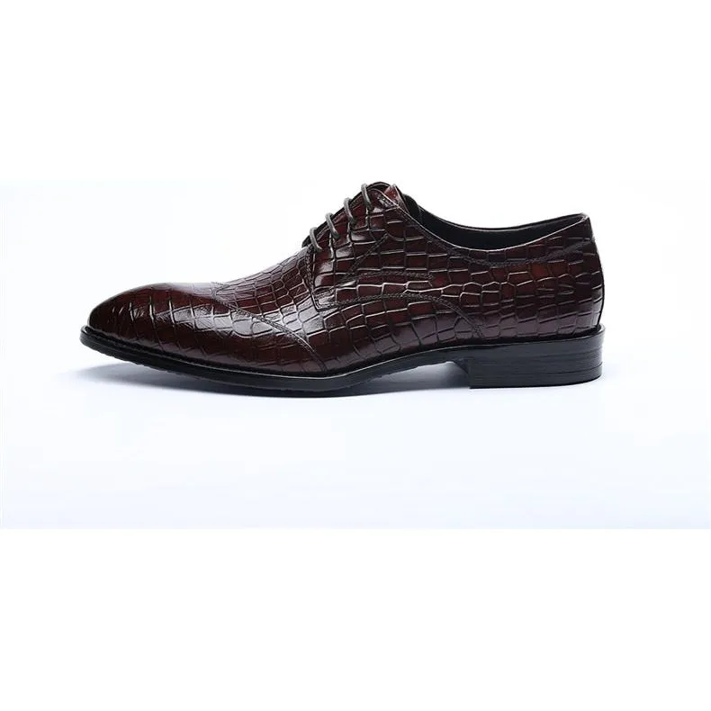 LuxePoint Exquisite CrocLeather Brogue Shoes