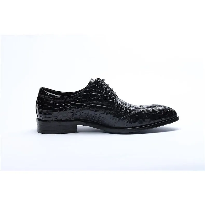 LuxePoint Exquisite CrocLeather Brogue Shoes