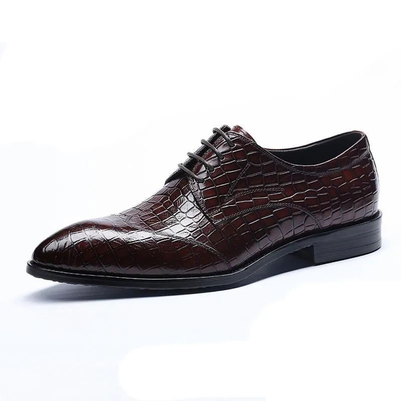 LuxePoint Exquisite CrocLeather Brogue Shoes