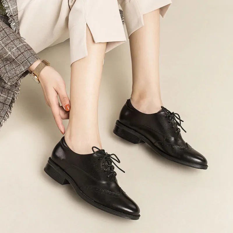 Marge - Genuine Leather Smart Casual Oxford Shoes for Women