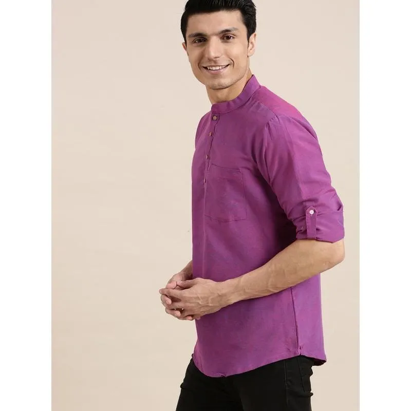 Mauve  Khadi Men Shirt