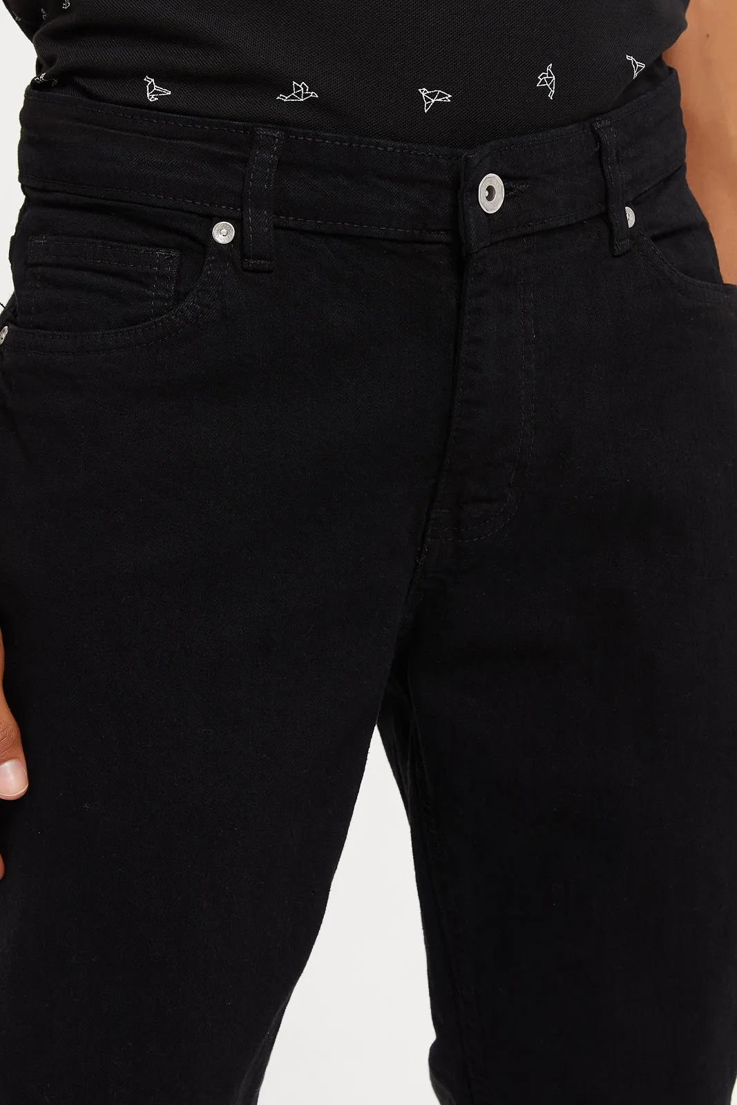 Men Black Basic Jeans