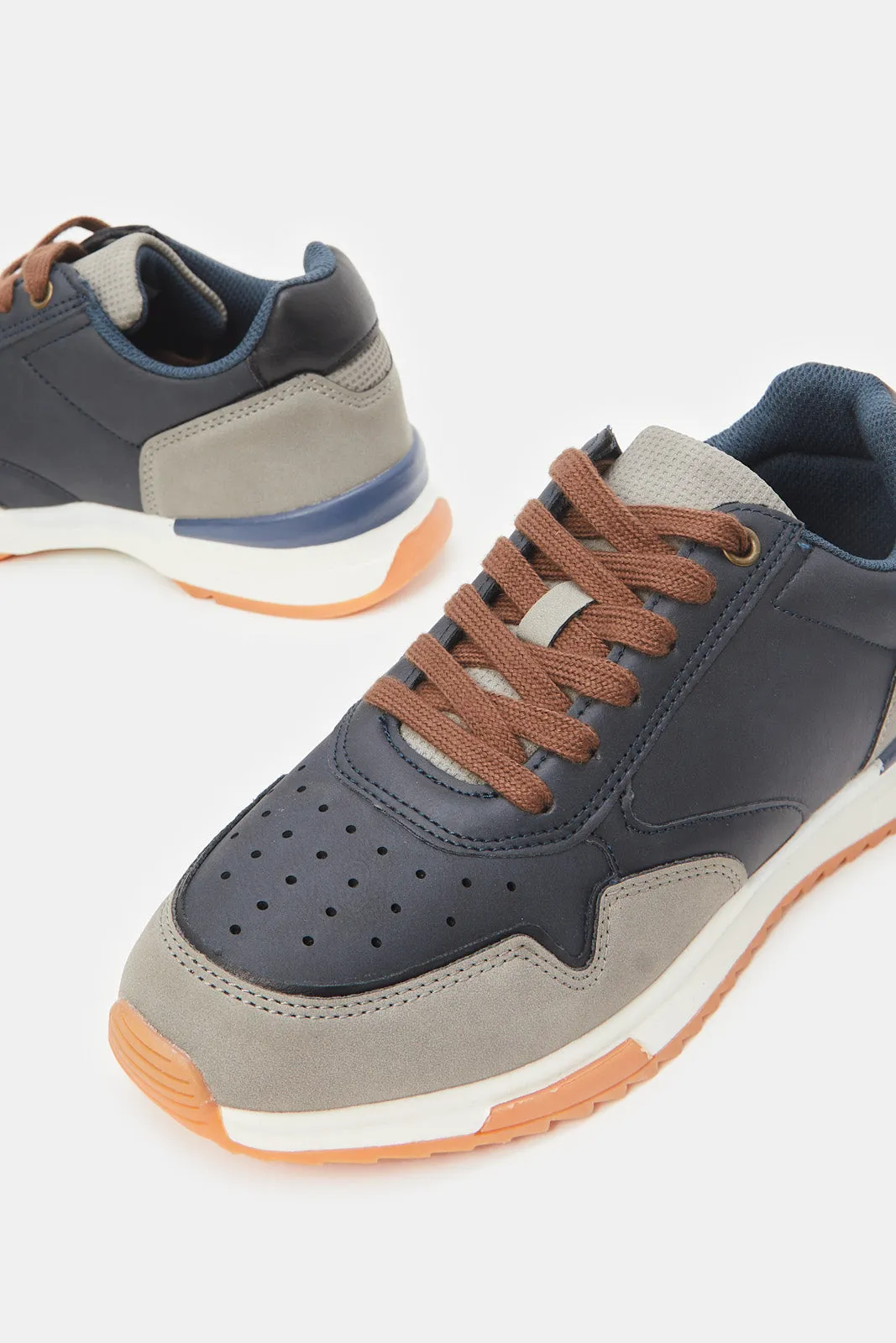 Men Navy Lace Up Sneaker