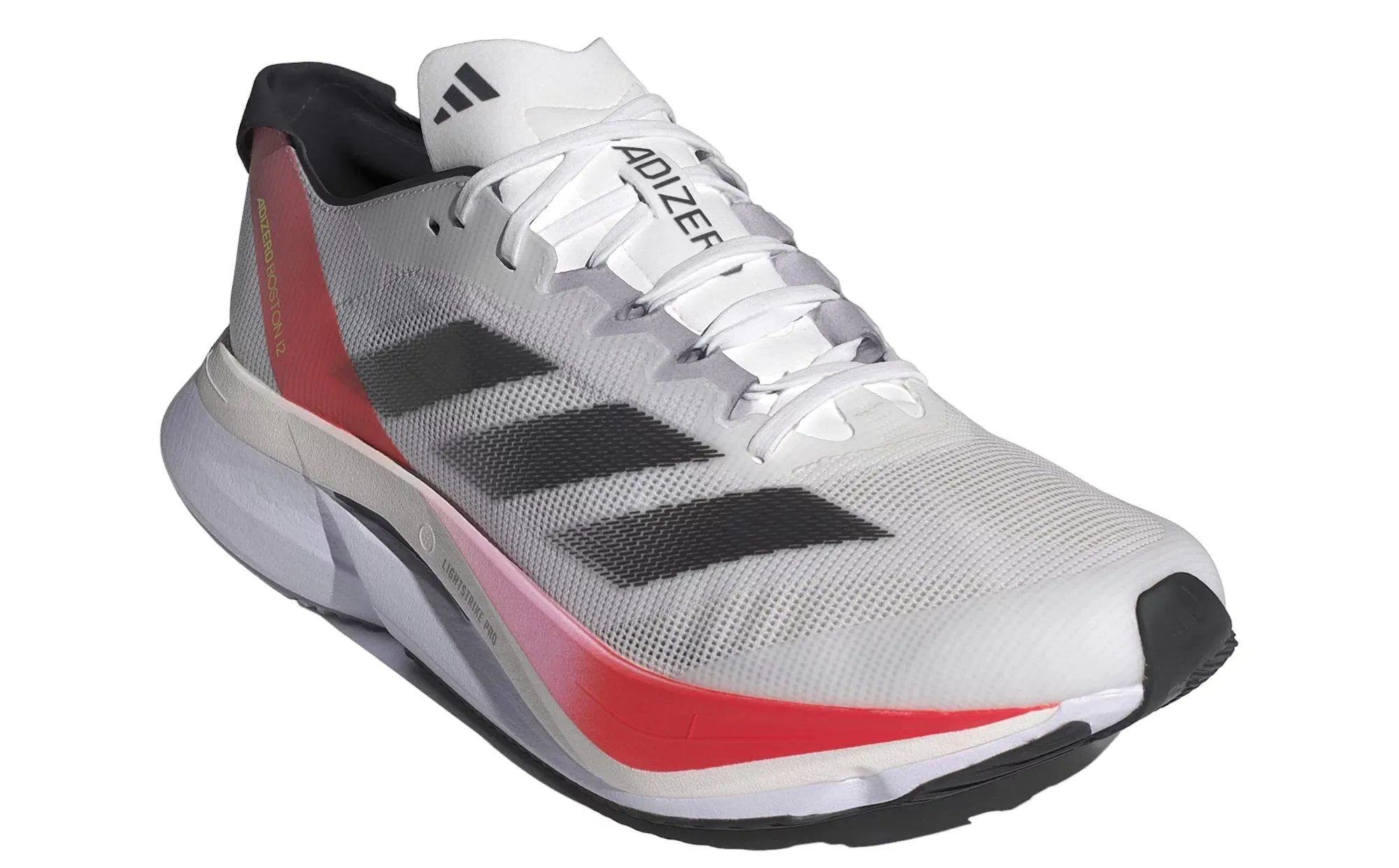 Men’s Adizero Boston 12 (Cloud White/Aurora Met/Solar Red)