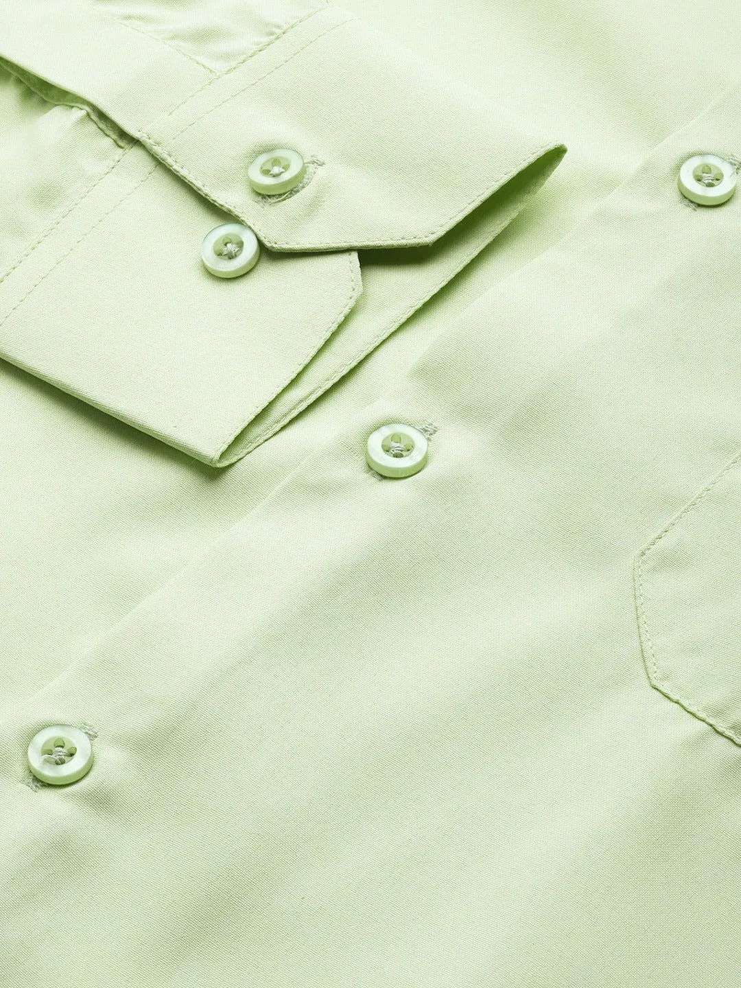 Men's Cotton Lime Green Casual Shirt