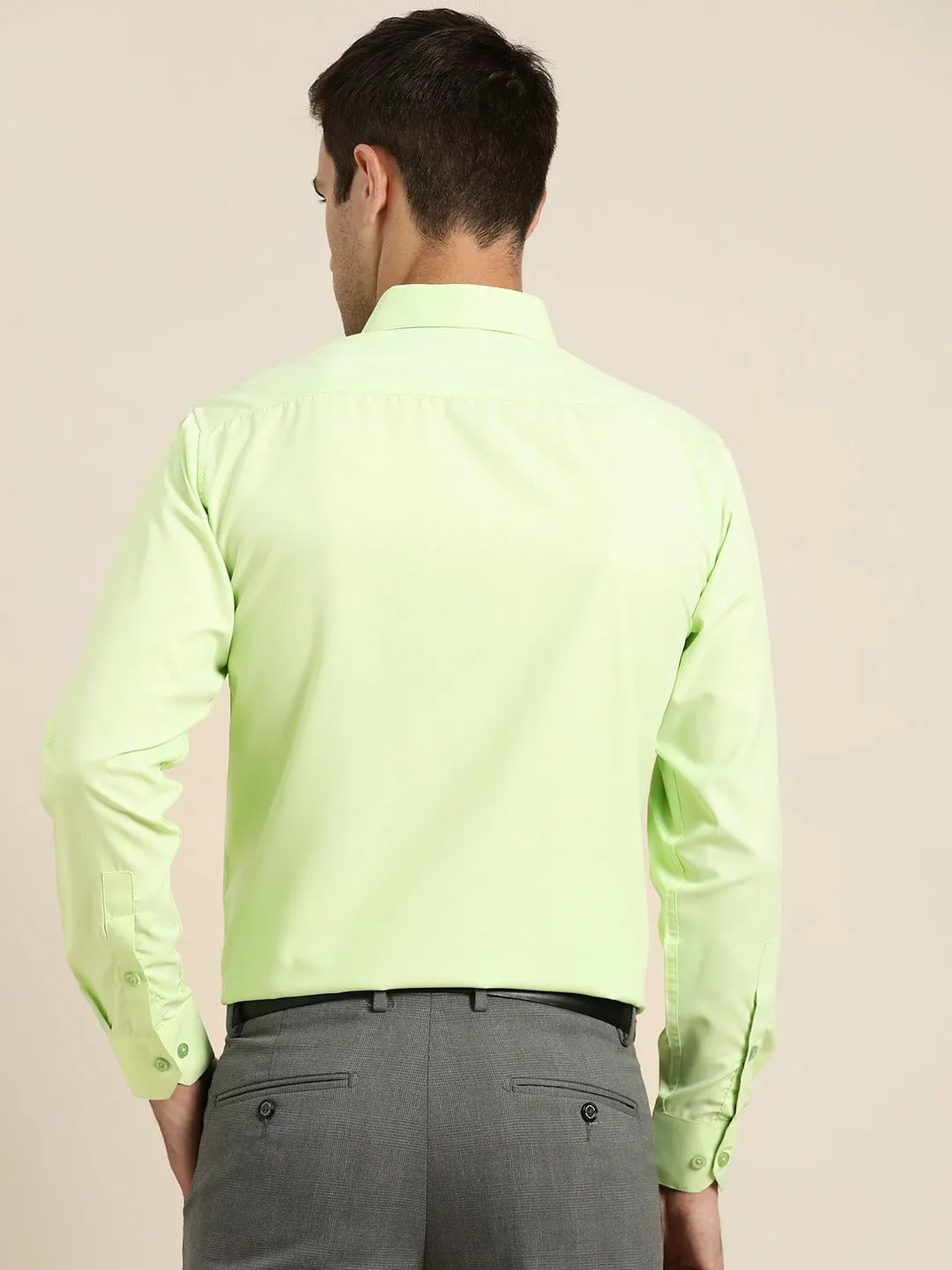 Men's Cotton Lime Green Casual Shirt