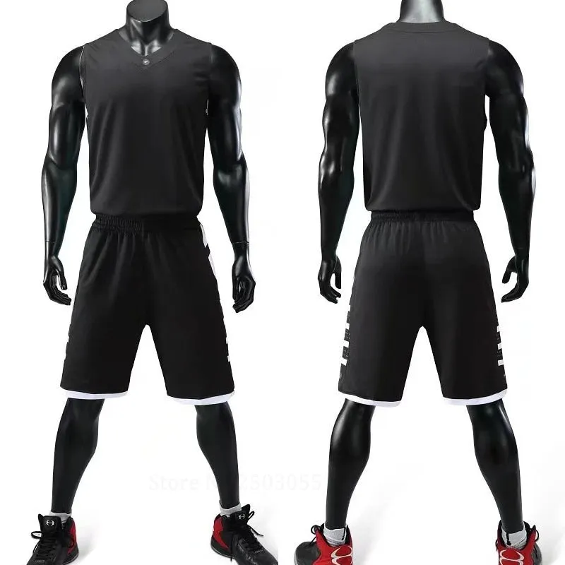 Men's Ladies Basketball Jerseys Uniforms Set blank breathable dry quick basketball shirts shorts Set