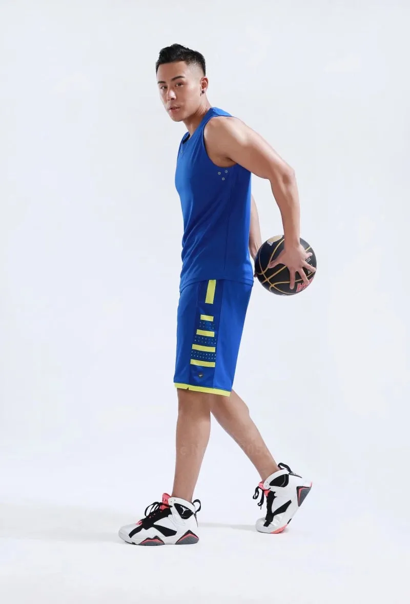 Men's Ladies Basketball Jerseys Uniforms Set blank breathable dry quick basketball shirts shorts Set