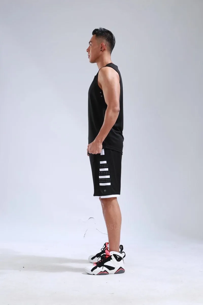 Men's Ladies Basketball Jerseys Uniforms Set blank breathable dry quick basketball shirts shorts Set