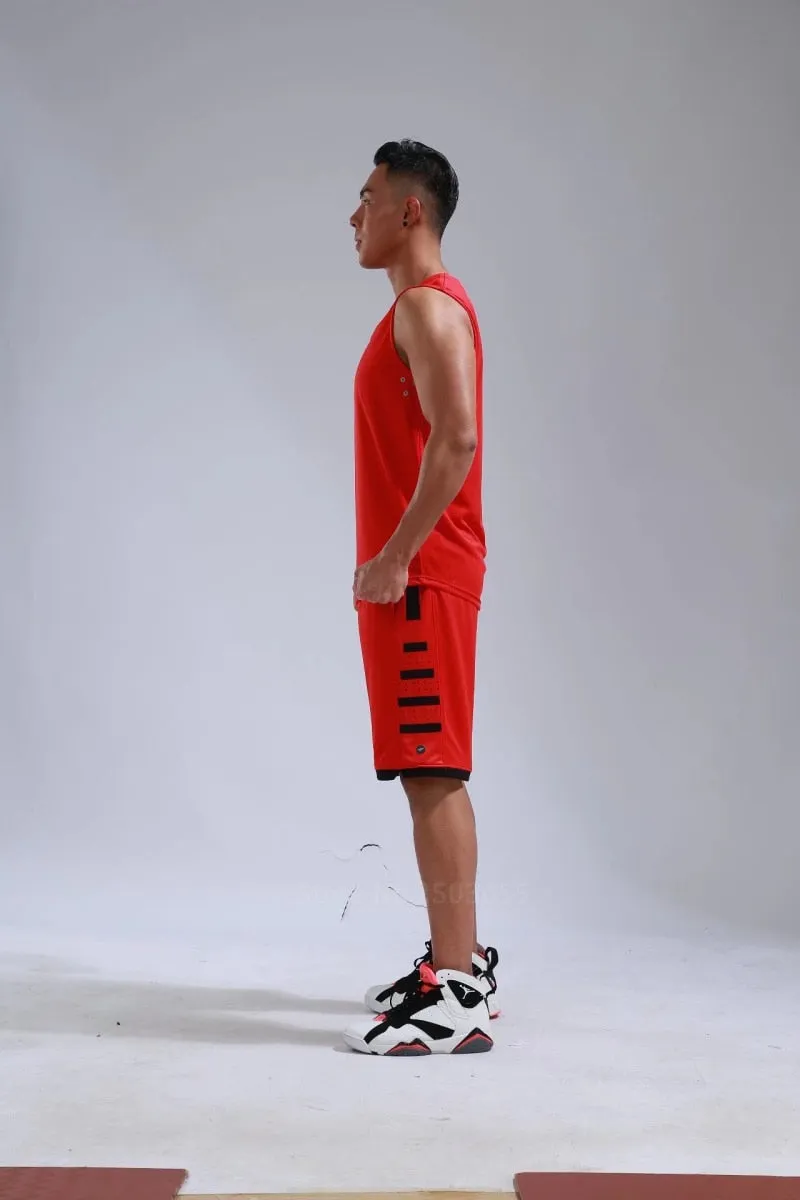 Men's Ladies Basketball Jerseys Uniforms Set blank breathable dry quick basketball shirts shorts Set